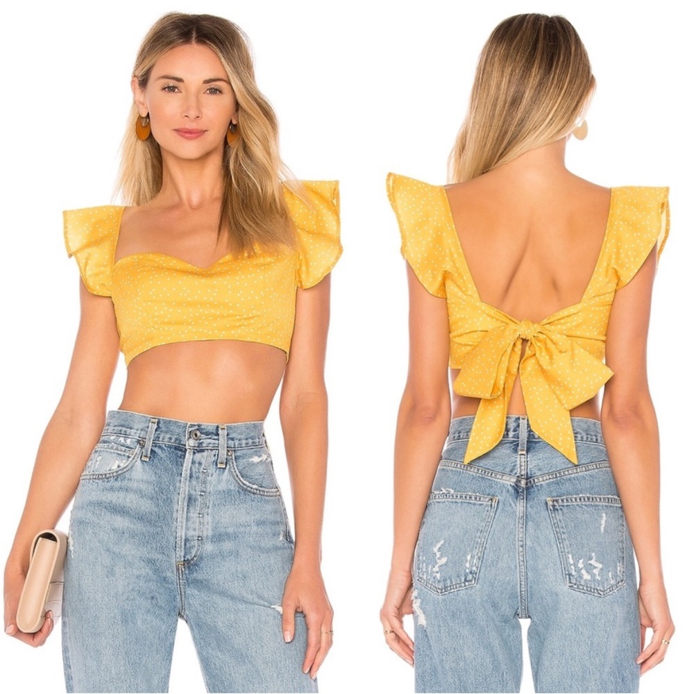 Revolve By The Way Brandi Tie Back Crop Top Yellow